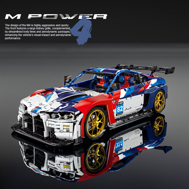 Small Angle-JD040 1:8 Sports Car BMW M4 Building Block Set 4556pcs Adult Collector Collectible Model Kit