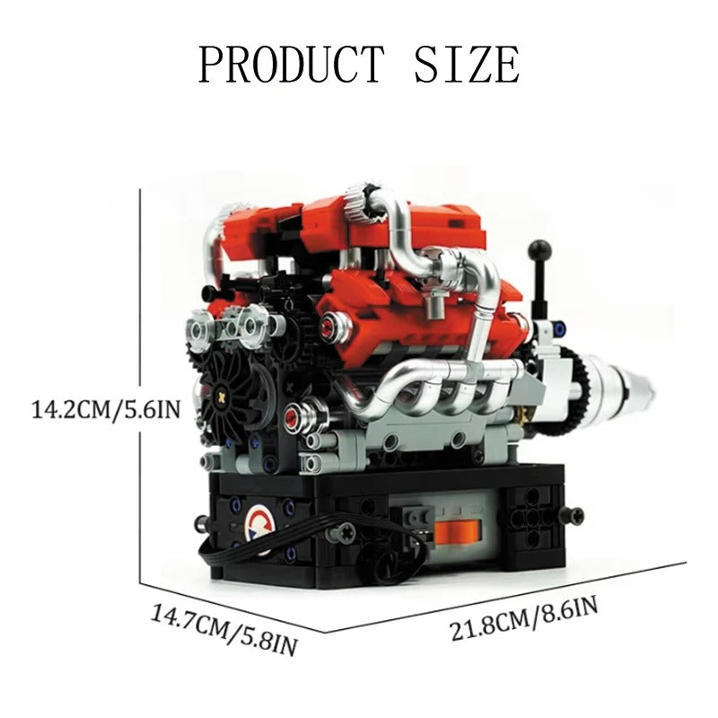 Motorised Italian V8 Engine 749pcs