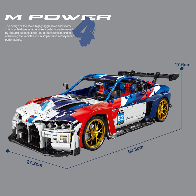 Small Angle-JD040 1:8 Sports Car BMW M4 Building Block Set 4556pcs Adult Collector Collectible Model Kit