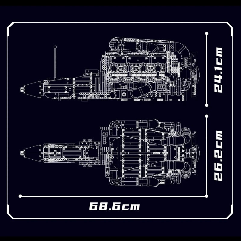 The Ultimate Chrome 5.5L V8 Engine & Gearbox 2898pcs