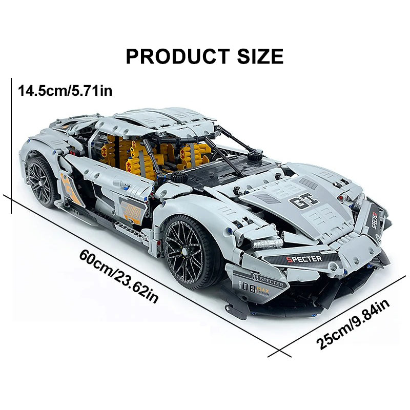 MOYU-88012 1:8 Sports Car Koenigsegg GEMARE Building Block Set 3508pcs Adult Collector Collectible Model Kit