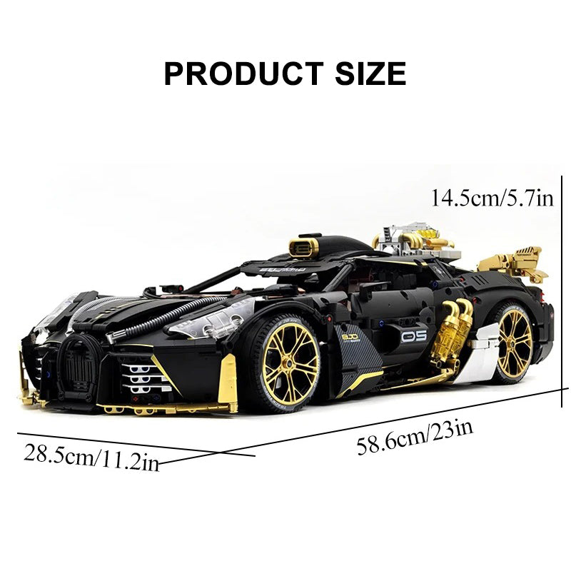 GULY-10631 1:8 Sports Car Bugatti W16 Building Block Set 4368pcs Adult Collector Collectible Model Kit