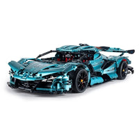 Chrome Blue Apollo Supercar Model Building Blocks 3467pcs