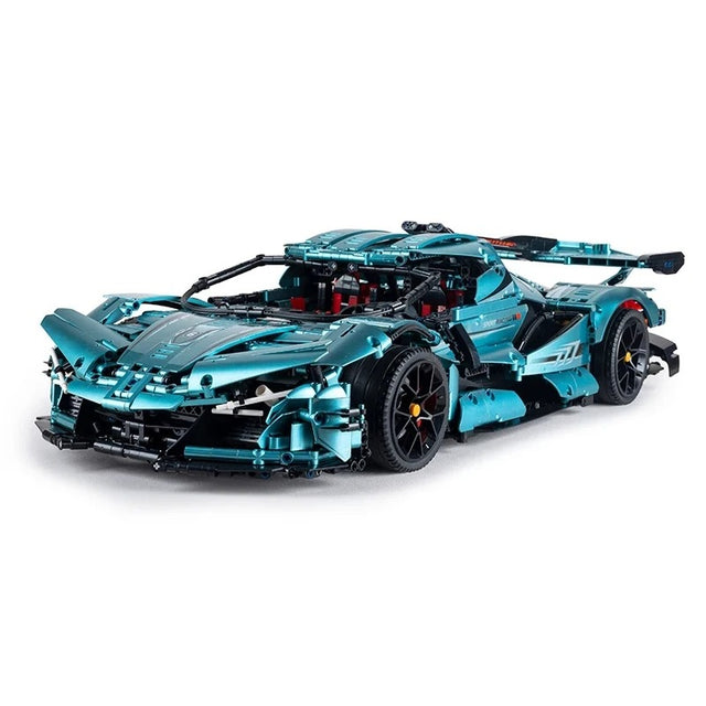 Chrome Blue Apollo Supercar Model Building Blocks 3467pcs