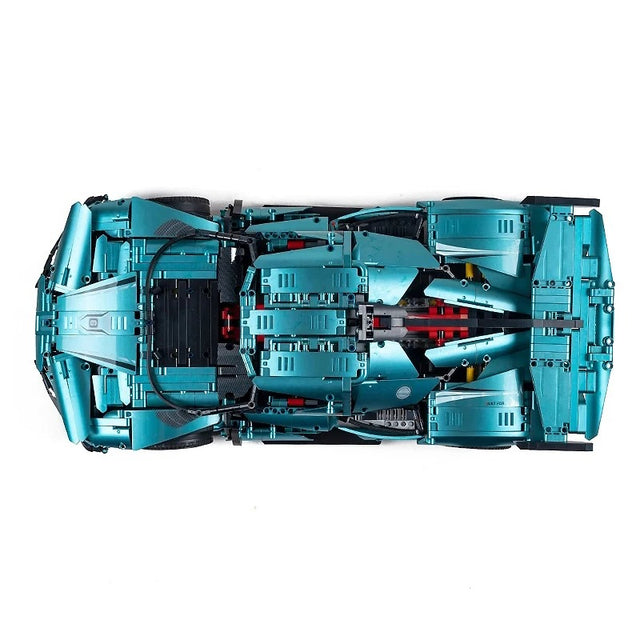 Chrome Blue Apollo Supercar Model Building Blocks 3467pcs