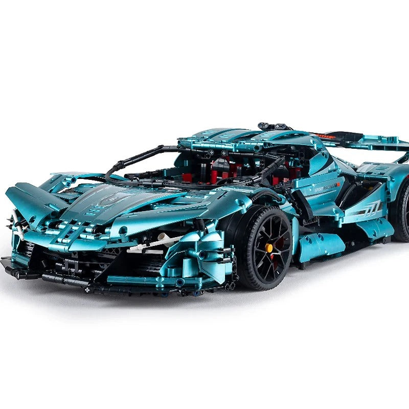 Chrome Blue Apollo Supercar Model Building Blocks 3467pcs