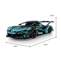 Chrome Blue Apollo Supercar Model Building Blocks 3467pcs