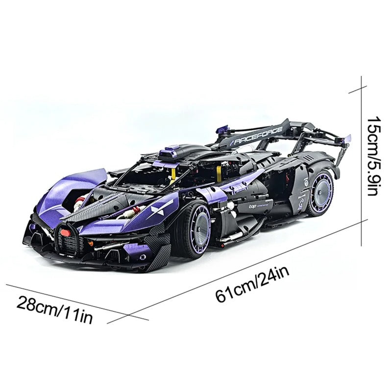 GULY-10643 1:8 Sports Car Bugatti Bolide Building Block Set 3332pcs Adult Collector Collectible Model Kit