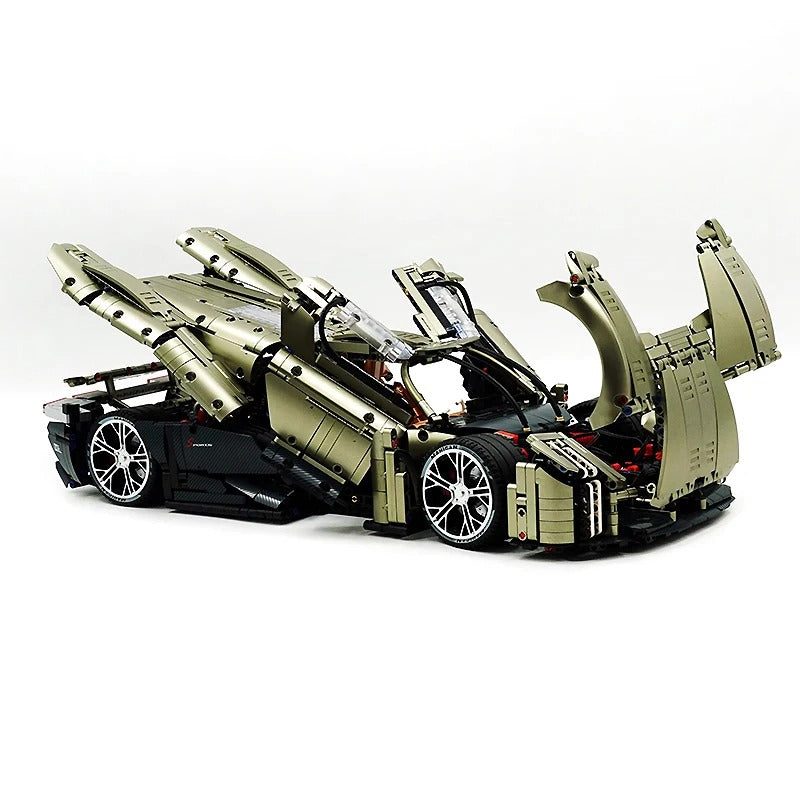 GULY-10626 1:8 Sports Car Mission X Electroplating Limited Edition Building Block Set 4056pcs Adult Collector Collectible Model Kit