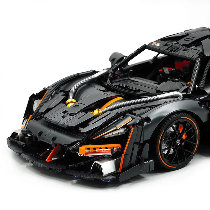 GULY-10646 1:8 Sports Car Series-Senna Chrome Version Building Block Set 3803pcs Adult Collector Collectible Model Kit