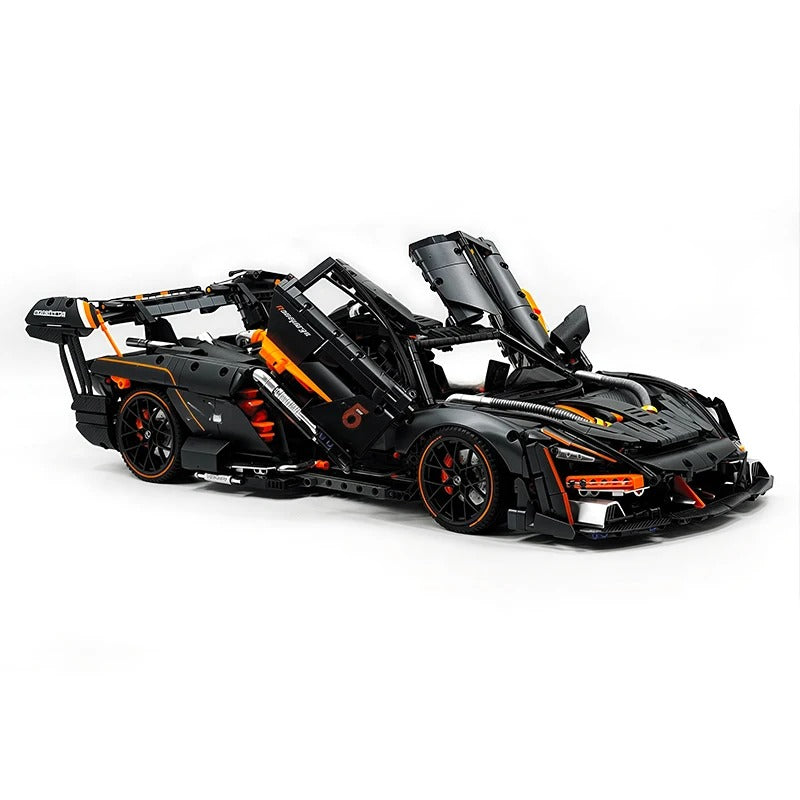 GULY-10646 1:8 Sports Car Series-Senna Chrome Version Building Block Set 3803pcs Adult Collector Collectible Model Kit