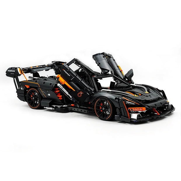 GULY-10646 1:8 Sports Car Series-Senna Chrome Version Building Block Set 3803pcs Adult Collector Collectible Model Kit