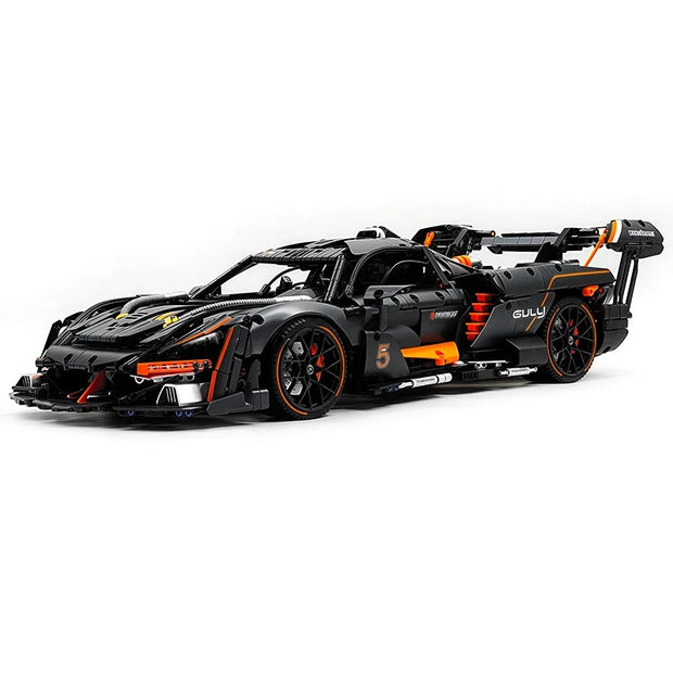 GULY-10646 1:8 Sports Car Series-Senna Chrome Version Building Block Set 3803pcs Adult Collector Collectible Model Kit