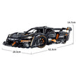 GULY-10646 1:8 Sports Car Series-Senna Chrome Version Building Block Set 3803pcs Adult Collector Collectible Model Kit