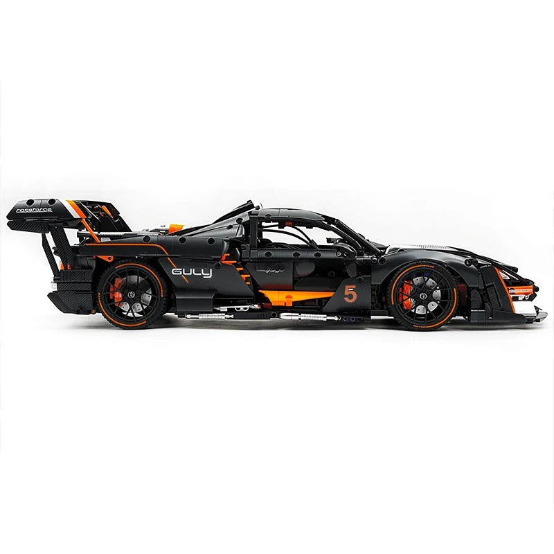GULY-10646 1:8 Sports Car Series-Senna Chrome Version Building Block Set 3803pcs Adult Collector Collectible Model Kit