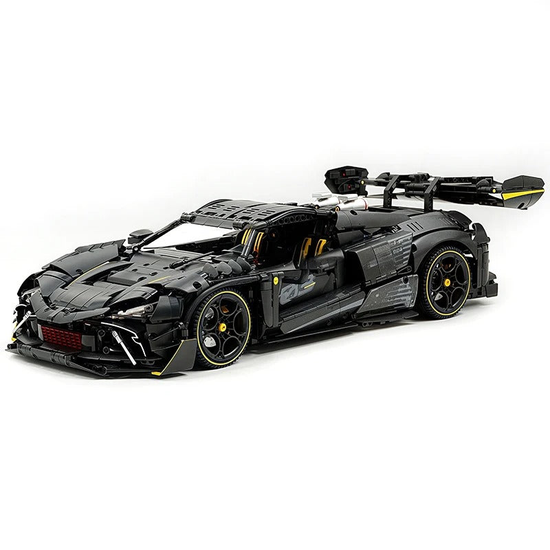 GULY-10627 1:8 Sports Car Ferrari 296 Chrome Version Building Block Set 3729pcs Adult Collector Collectible Model Kit