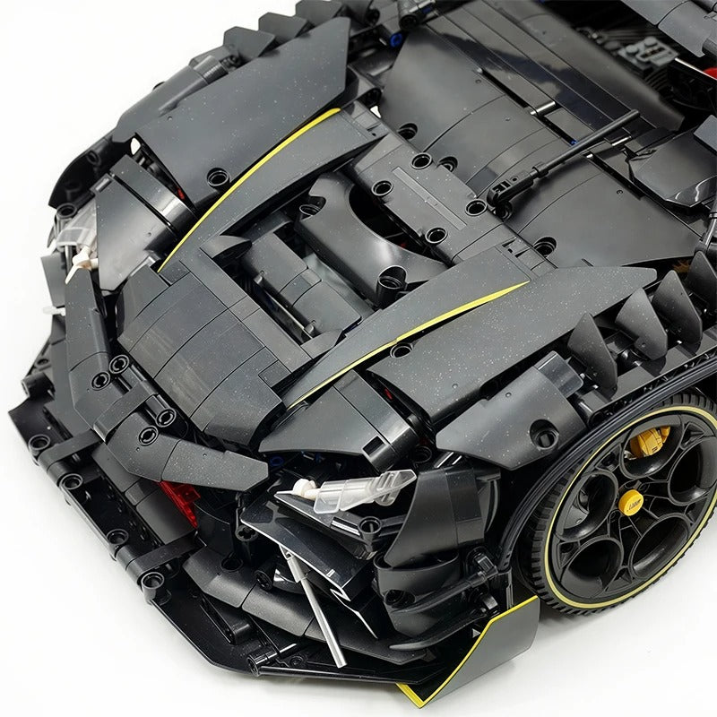 GULY-10627 1:8 Sports Car Ferrari 296 Chrome Version Building Block Set 3729pcs Adult Collector Collectible Model Kit