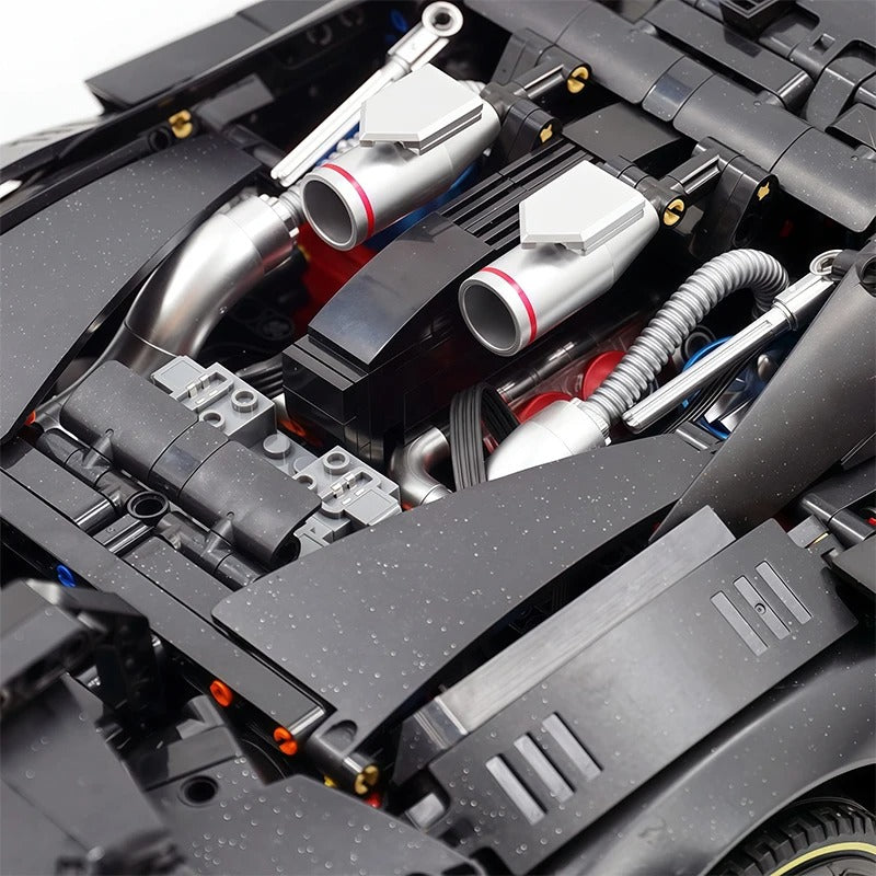 GULY-10627 1:8 Sports Car Ferrari 296 Chrome Version Building Block Set 3729pcs Adult Collector Collectible Model Kit
