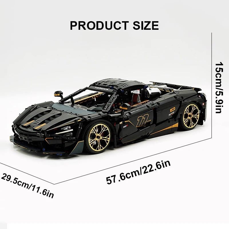 GULY-10625 1:8 Sports Car McLaren 720S Building Block Set 3658pcs Adult Collector Collectible Model Kit