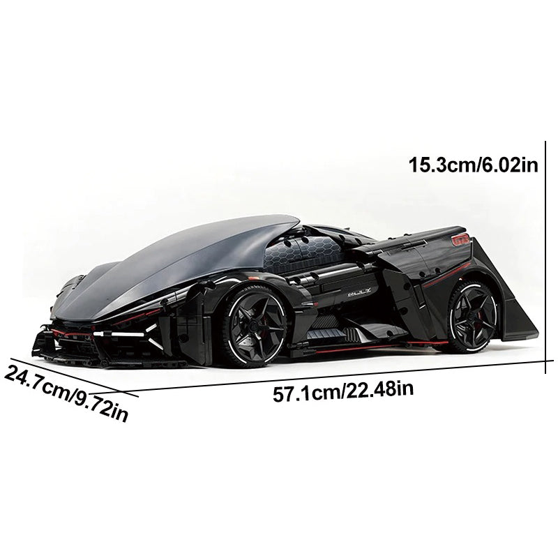 GULY-10644 1:8 Sports Car Lamborghini Concept Vehicle Building Block Set 2884pcs Adult Collector Collectible Model Kit