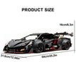GULY-10639 1:8 Sports Car Rambo Poison Building Block Set 3809pcs Adult Collector Collectible Model Kit