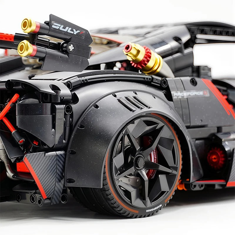 GULY-10639 1:8 Sports Car Rambo Poison Building Block Set 3809pcs Adult Collector Collectible Model Kit
