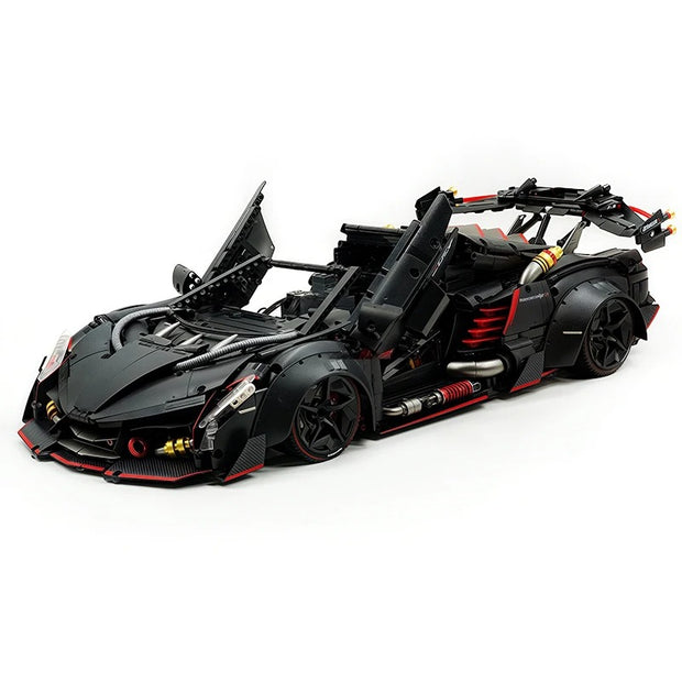 GULY-10639 1:8 Sports Car Rambo Poison Building Block Set 3809pcs Adult Collector Collectible Model Kit
