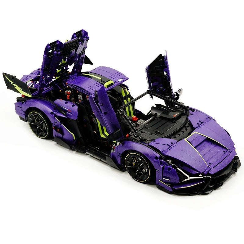 Purple Lamborghini supercar 3654pcs