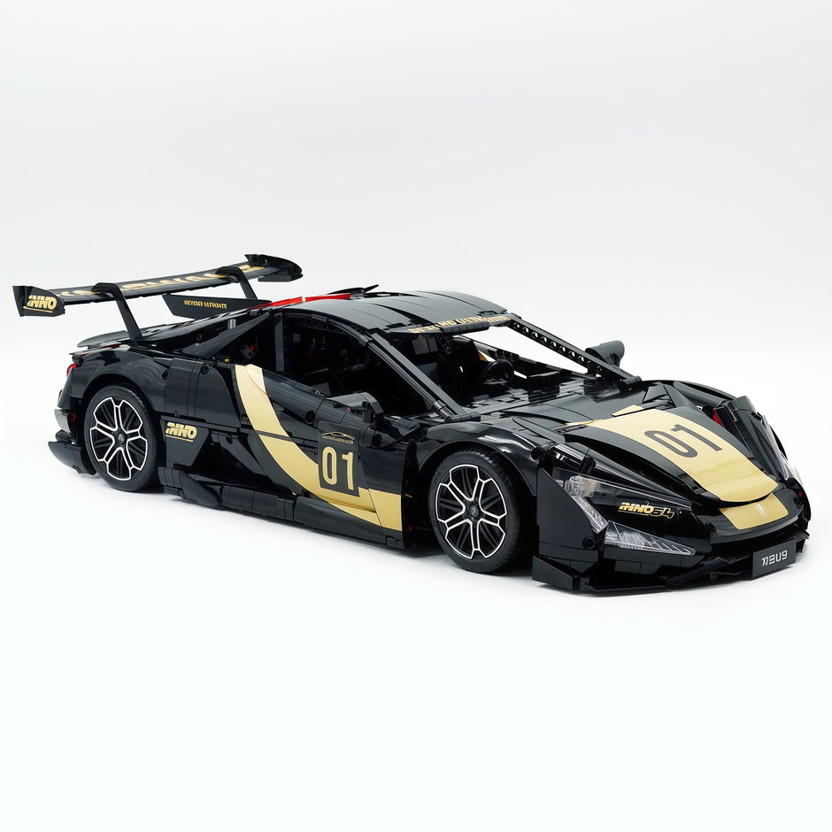 CADA-C64011 1:8 Sports Car YangWang U9 Custom Edition blue and black Building Block Set 3671pcs Adult Collector Collectible Model Kit