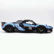 MOC Technic Supercar Building Blocks Set, 1:8 Scale Electroplated Pink Blue Static Race Car Model Kit, 4200+ PCS Adult Collectible Building Bricks , Steering & Magnetic Swan Door, Paper Manual Included