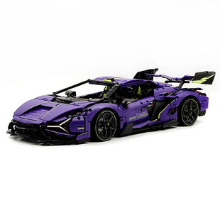 Purple Lamborghini supercar 3654pcs