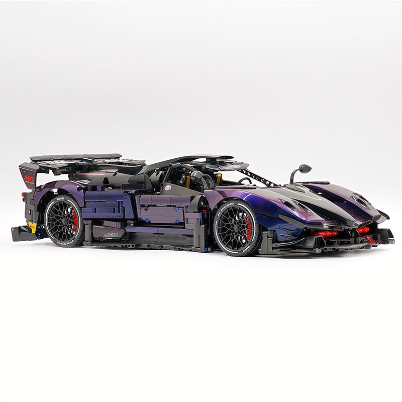 Technic MOC Supercar Building Kit, 1:8 Scale Chameleon Paint Finish Race Car Model Inspired by Pagani Zonda R, 3300 PCS Building Blocks, Adult Static Display Collectible Car Gift