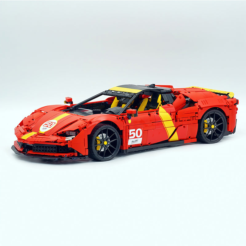 MOC-10664 1:8 Scale Supercar Building Blocks Set, 3797 PCS Technic Race Car Model, MOC Static Sports Car Building Bricks Kit, Adult Collectible Display Gift for Car Enthusiasts
