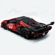 MOC Race Supercar Building Block Set, 1:8 Scale Static Sports Car Model, 4100+ Pieces Electroplated Red Racing Car Building Kit with Paper Instruction, Collectible Display Model for Adults