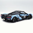 MOC Technic Supercar Building Blocks Set, 1:8 Scale Electroplated Pink Blue Static Race Car Model Kit, 4200+ PCS Adult Collectible Building Bricks , Steering & Magnetic Swan Door, Paper Manual Included