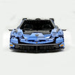 MOC Race Supercar Building Block Set, 1:8 Scale Static Sports Car Model, 4100+ Pieces Electroplated Blue Racing Car Building Kit with Paper Instruction, Collectible Display Model for Adults