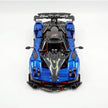 MOC Technic Building Block Car, 1:8 Scale Mirror Electroplated Dark Blue Supercar Model Inspired by Pagani Zonda R, 3300 PCS Static Race Car Building Bricks, Adult Collectible Vehicle Gift
