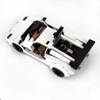 White Supercar compatible with 10295 building blocks