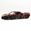 MOC Technic Supercar Building Blocks Set, 1:8 Scale Chameleon Black-Red Static Race Car Model Kit, 4200+ PCS Adult Collectible Building Bricks , Steering & Magnetic Swan Door, Paper Manual Included