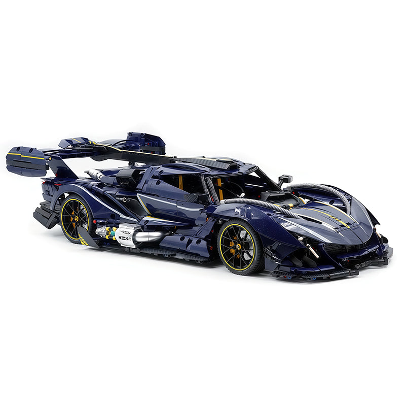 GULY 10641 Technic Supercar Building Blocks Set, 1:8 Scale Star‑Blue Custom Apollo Race Car Model, 3656 Pcs DIY Assembly MOC Collectible Vehicle Kit for Adult Hobbyists