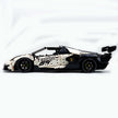 MOC Race Supercar Building Block Set, 1:8 Scale Static Sports Car Model, 4100+ Pieces Painted Gradient Pearl White Racing Car Building Kit with Paper Instruction, Collectible Display Model for Adults