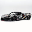 MOC Technic Supercar Building Blocks Set, 1:8 Scale Mirror Electroplated Gunmetal Static Race Car Model Kit, 4200+ PCS Adult Collectible Building Bricks , Steering & Magnetic Swan Door, Paper Manual Included