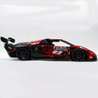 MOC Race Supercar Building Block Set, 1:8 Scale Static Sports Car Model, 4100+ Pieces Electroplated Red Racing Car Building Kit with Paper Instruction, Collectible Display Model for Adults