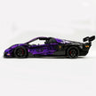 MOC Race Supercar Building Block Set, 1:8 Scale Static Sports Car Model, 4100+ Pieces Electroplated Mirror Purple Racing Car Building Kit with Paper Instruction, Collectible Display Model for Adults