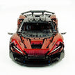 MOC Technic Supercar Building Blocks Set, 1:8 Scale Chameleon Black-Red Static Race Car Model Kit, 4200+ PCS Adult Collectible Building Bricks , Steering & Magnetic Swan Door, Paper Manual Included