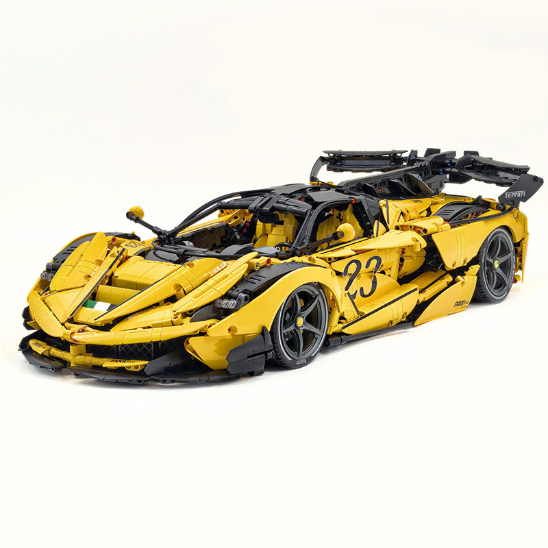 CADA-C61505 1:8 Sports Car LaFerrari Custom Yellow Building Block Set 4739pcs Adult Collector Collectible Model Kit
