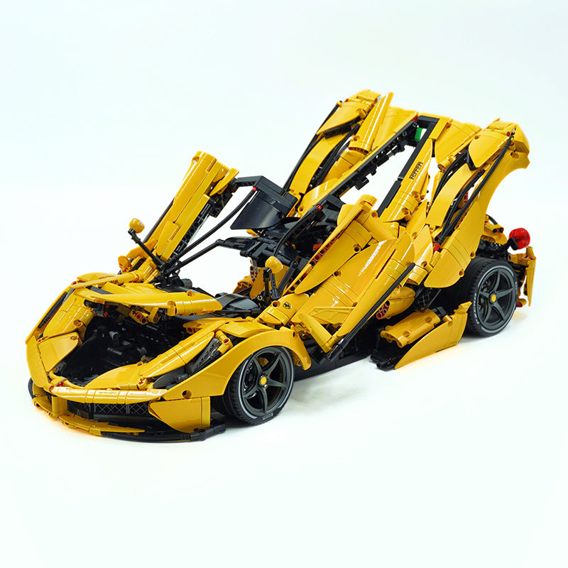 CADA-C61505 1:8 Sports Car LaFerrari Custom Yellow Building Block Set 4739pcs Adult Collector Collectible Model Kit