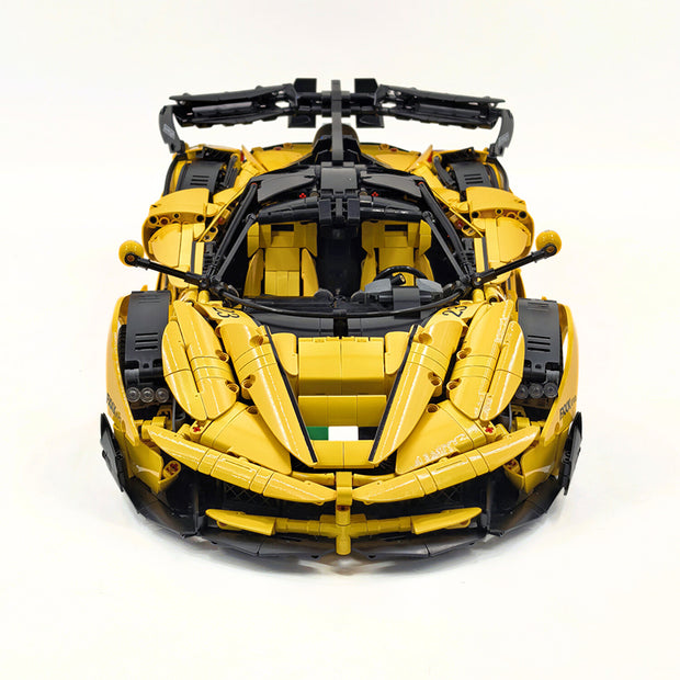 CADA-C61505 1:8 Sports Car LaFerrari Custom Yellow Building Block Set 4739pcs Adult Collector Collectible Model Kit