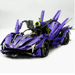 GULY 10614 1:8 Scale Purple Supercar Building Blocks Set, 3909 Pieces, Apollo EVO Inspired Model Car, Technic-Style Mechanical Building Kit, Detailed Collectible Display Model for Adults, Gift for Supercar Enthusiasts