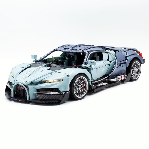 GULY-10648 1:8 Sports Car Bugatti Tourbillon Building Block Set 3719pcs Adult Collector Collectible Model Kit